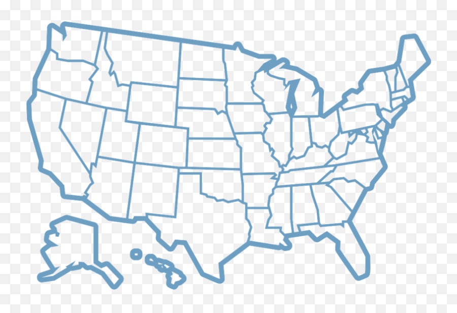 Download United States Map Outline In Light Blue - Love From Emoji,Usa Outline Png