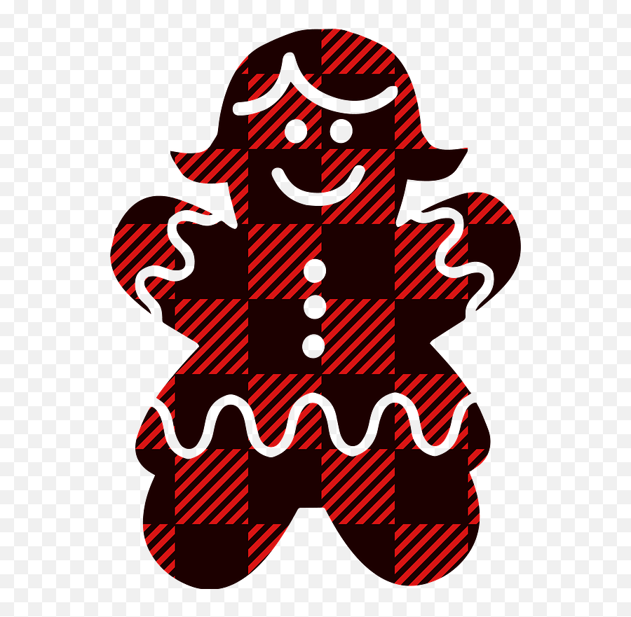 Buffalo Plaid Gingerbread Girl Clipart Free Download Emoji,Gingerbread Woman Clipart