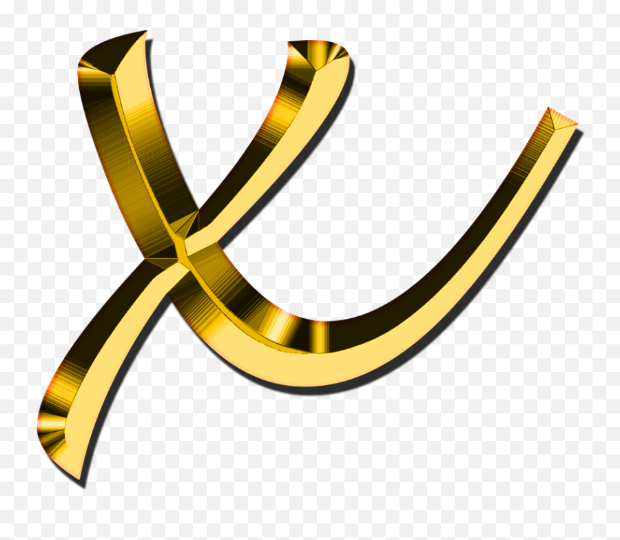 X Letter Transparent Png - Golden Letter X Png Emoji,X Png