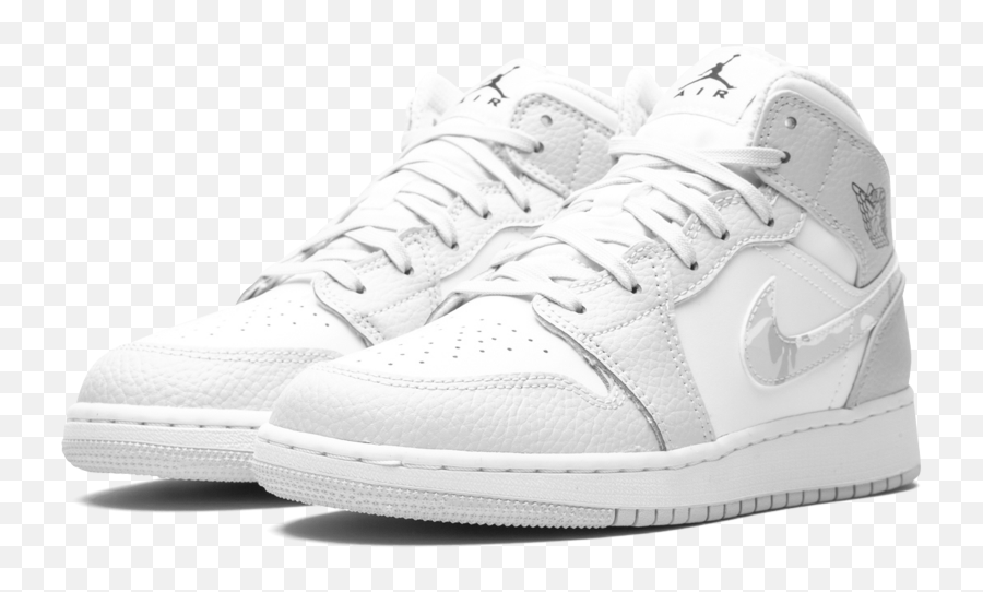 Air Jordan 1 Mid Se Gs Camo - Nike Emoji,Air Jordan Logo