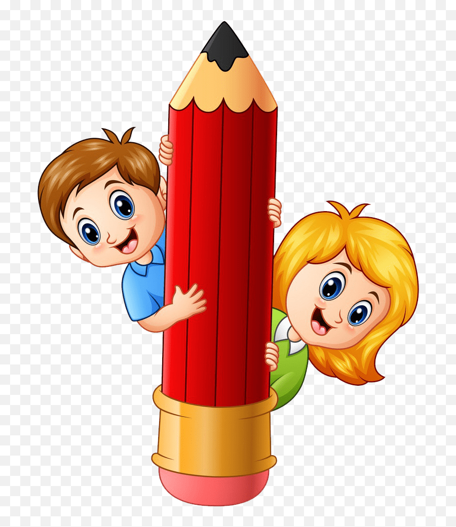 Kids Holding A Big Pencil Png Transparent - Clipart World Animadas Imagenes De Lapiz Emoji,Pencil Png