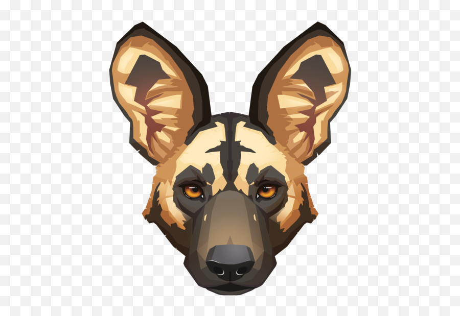 African Wild Dog Face Drawing - Wild Dog Face Clipart Emoji,Dog Face Clipart
