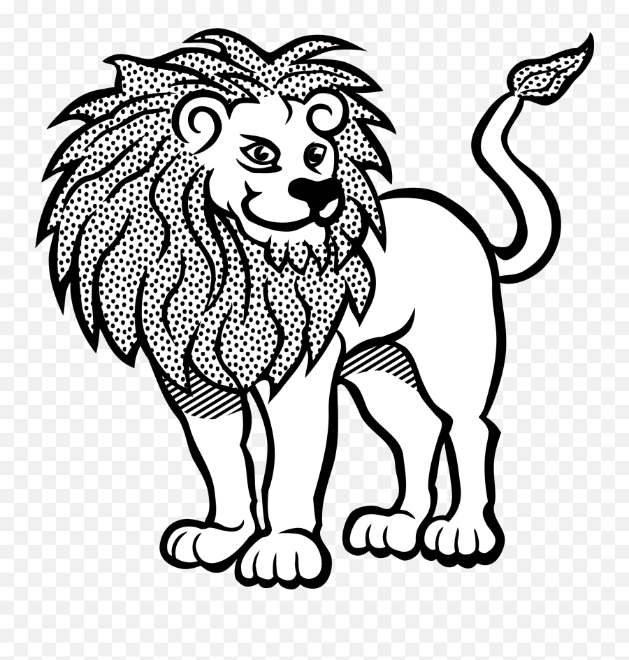 Black And White Drawing Of A Lion Free Image Download - Line Art Images Lion Emoji,Lion Head Clipart Black And White