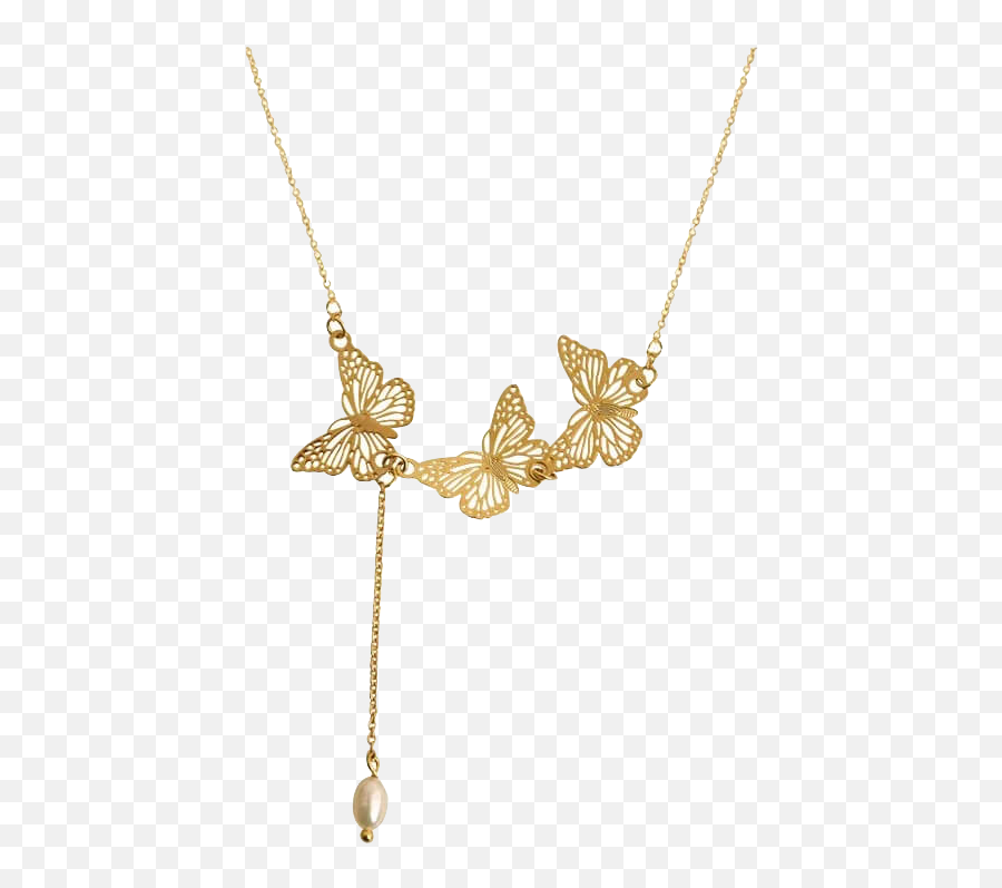 A Flight Of Butterflies Necklace Butterfly Necklace - Solid Emoji,Chain Necklace Png