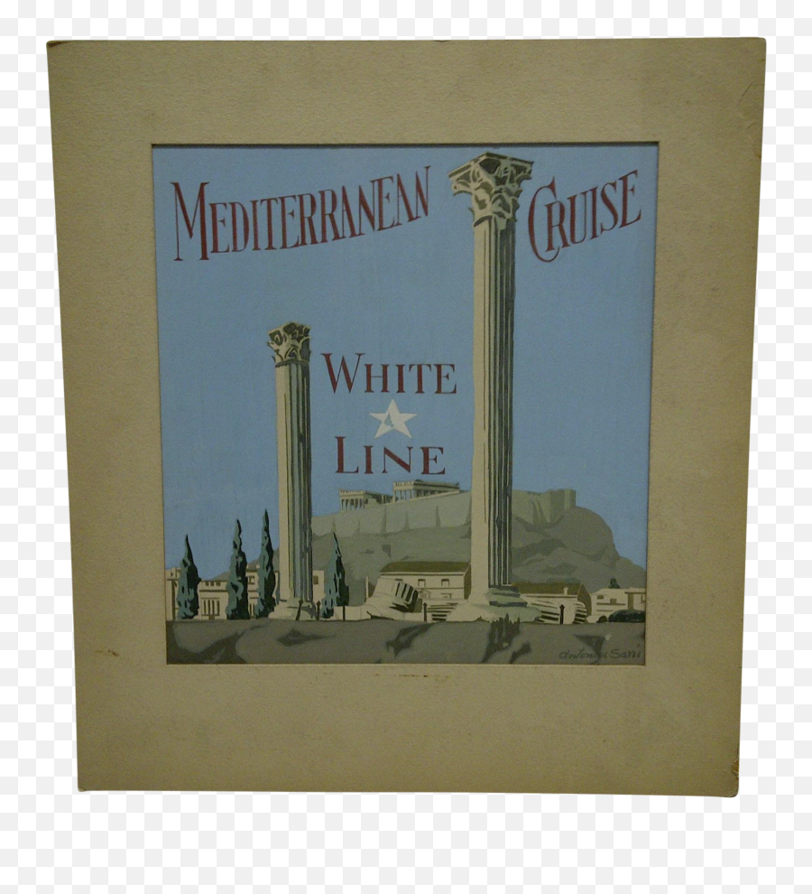 Original White Star Line Mediterranean Cruise Painting By Dantontos Sarri Emoji,White Star Line Logo