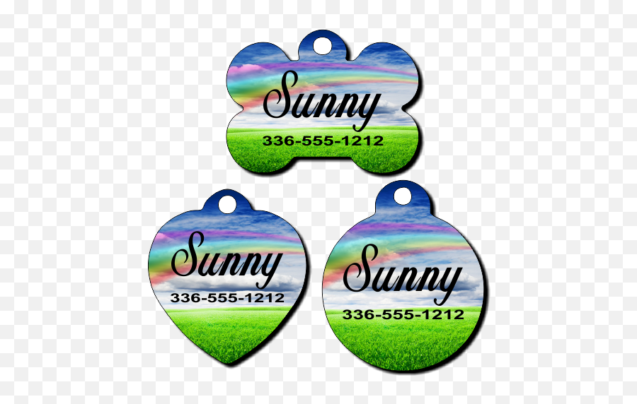 Personalized Rainbow Background Pet Tag For Dogs And Cats - Free Shipping Pt363 Emoji,Rainbow Background Png