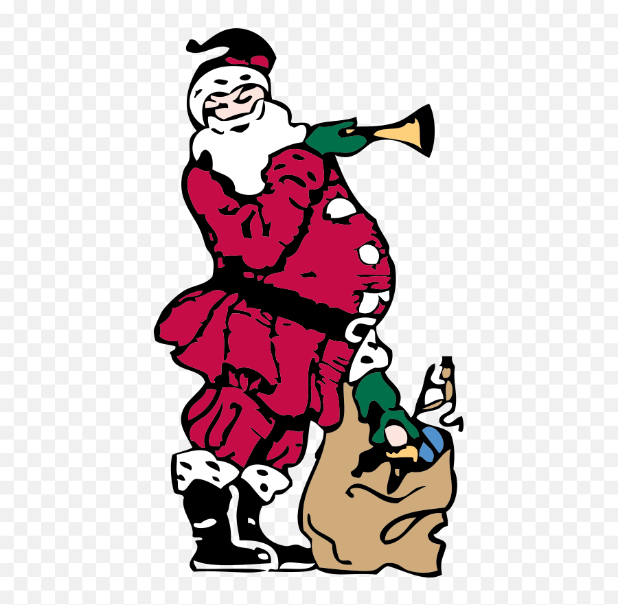 Free Clip Art Santa And His Toy Bag By Johnnyautomatic Emoji,Christmas Line Clipart