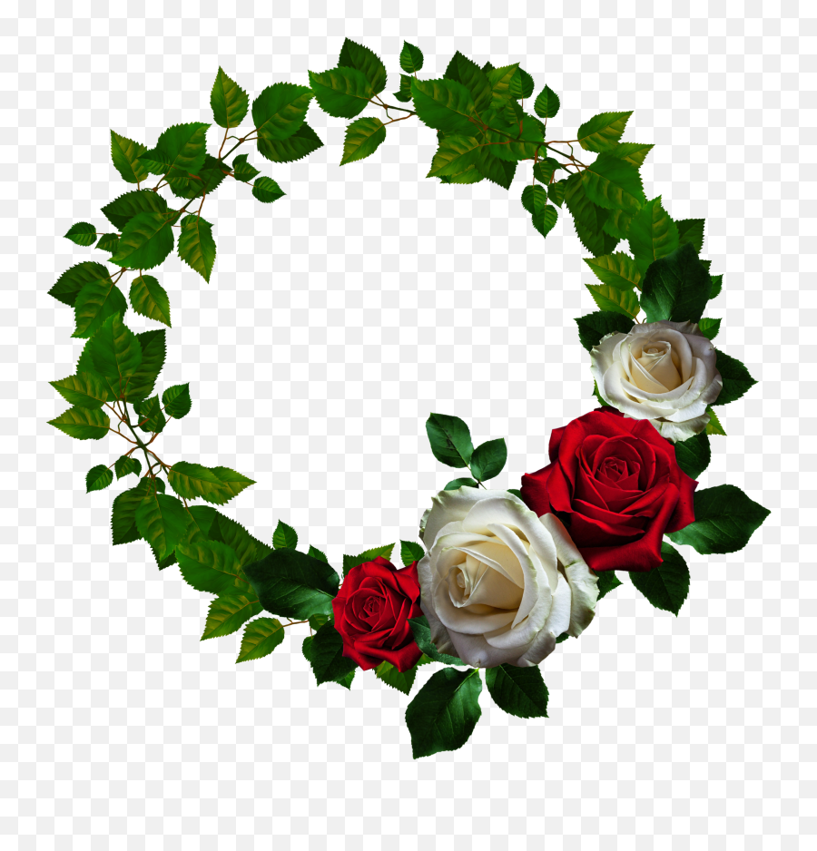 Picture Frame Flower Clip Art - Round Wreaths Png Emoji,Wreaths Clipart