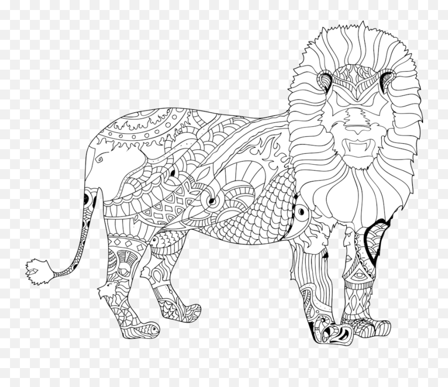 Library Of Kissing A Lion Image Royalty Free Download Black - Lion Clipart Circus Art Black And White Line Art Lion Emoji,Lion Clipart
