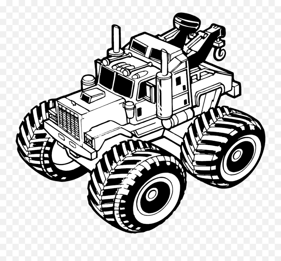 Toy Tow Truck - Monster Car Black And White Emoji,Tow Truck Clipart