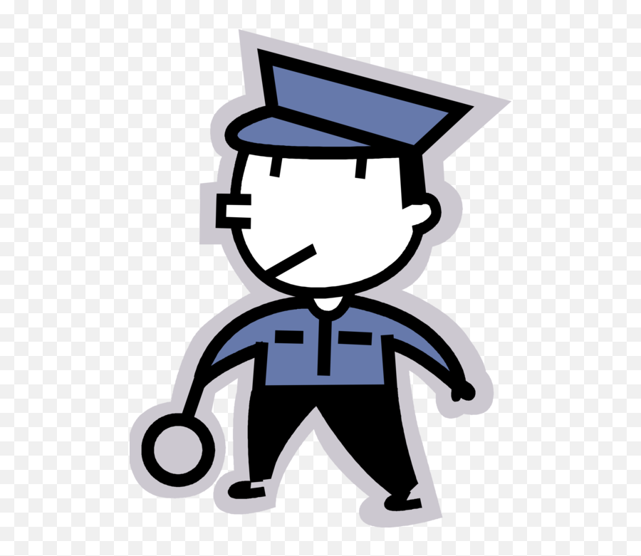 Clipart Library Stock Cop Directs Flow Of Vector Image - Security Guard Stop Cartoon Emoji,Cop Clipart