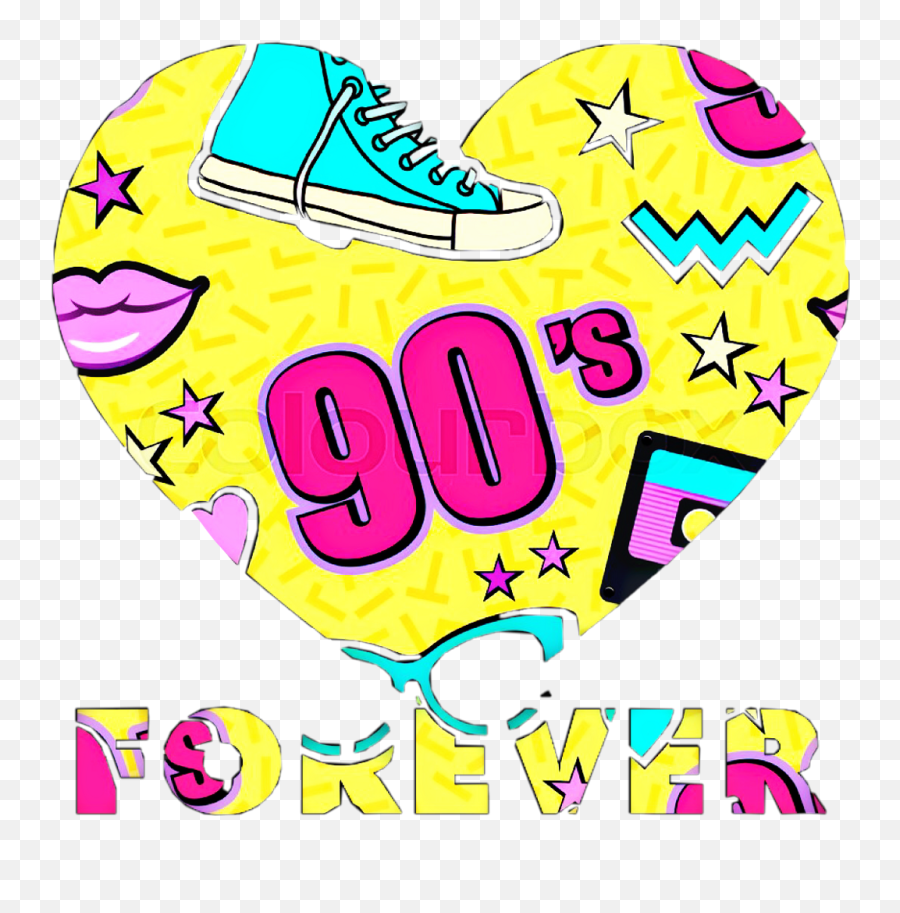 90s 90sforever Heart Freetoedit - 90s Background Emoji,90s Clipart
