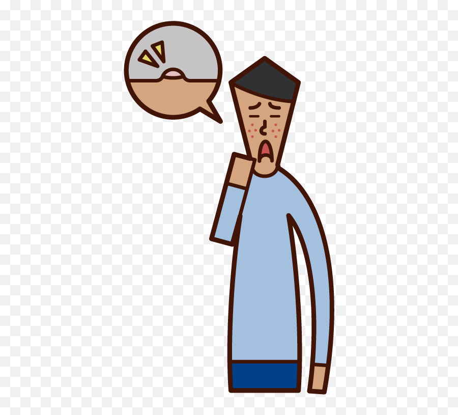 Illustration Of A Man Suffering From Acne And Rough Skin Emoji,Nervousness Clipart