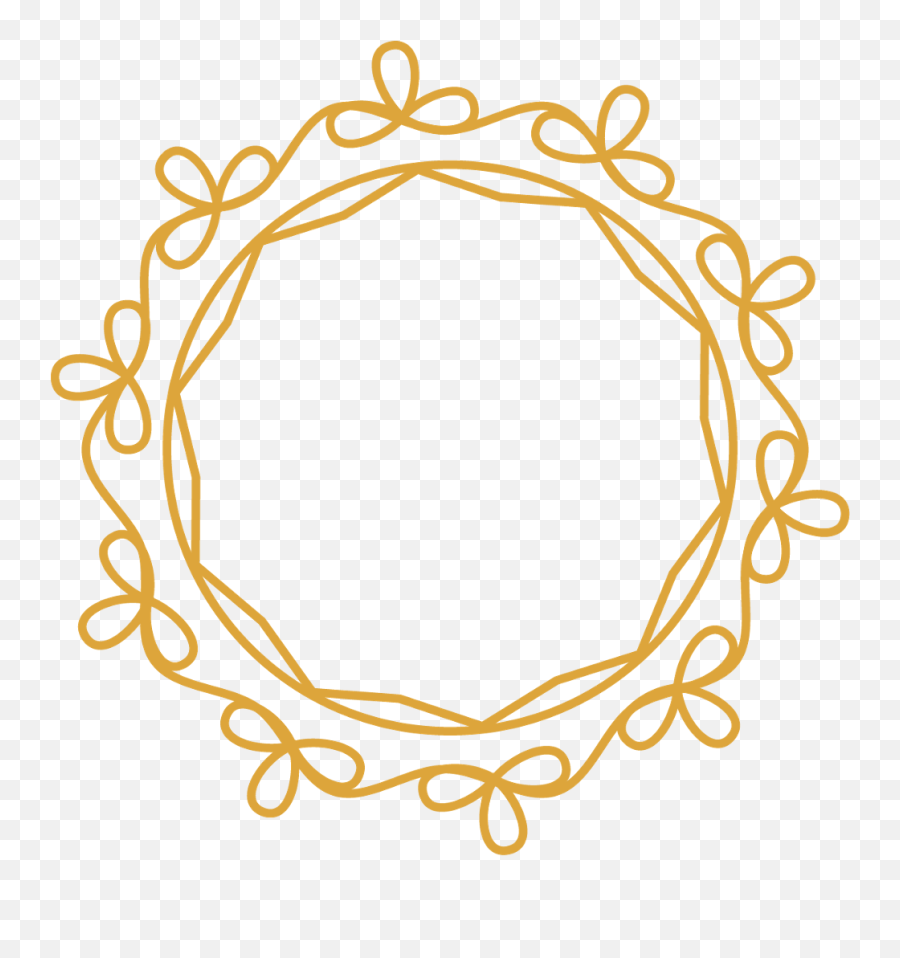 Gold Wreath Frame Border Circle Round Swirls - Gold Emoji,Gold Circle Frame Png