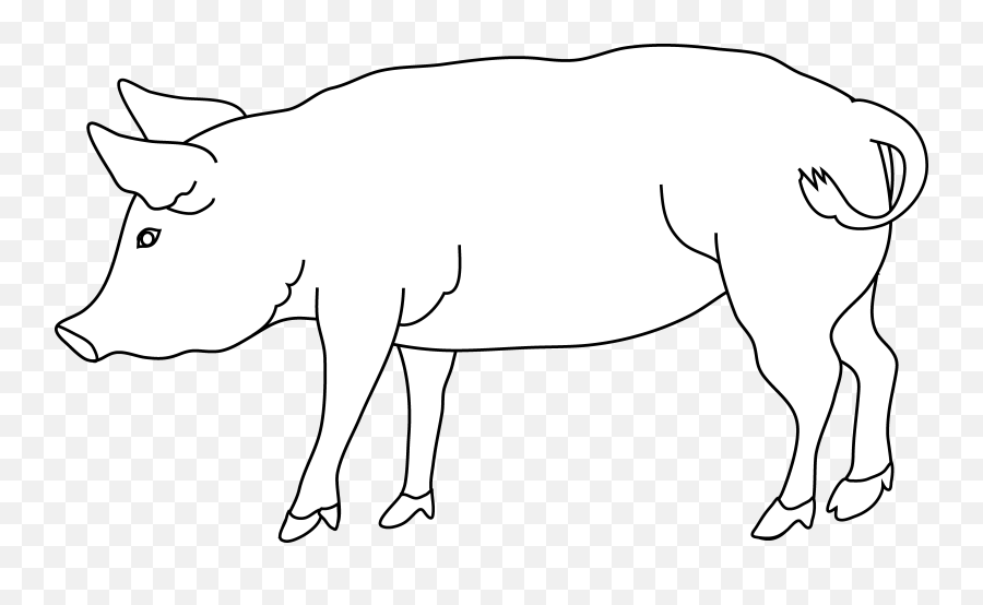 Free Pig Clipart Black And White - Mother Pig Clipart Black And White Emoji,Pig Clipart Black And White