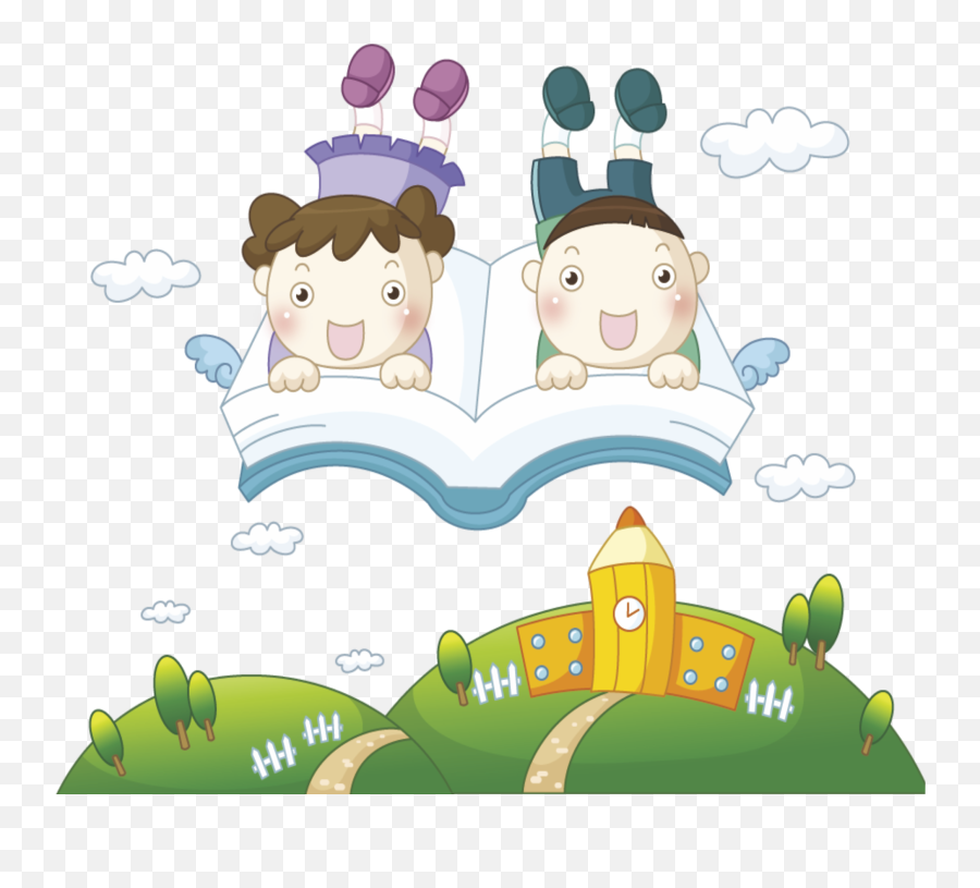 Nursery Clipart Child Read Nursery Child Read Transparent - Anak Tk Kartun Png Emoji,Kids Reading Clipart