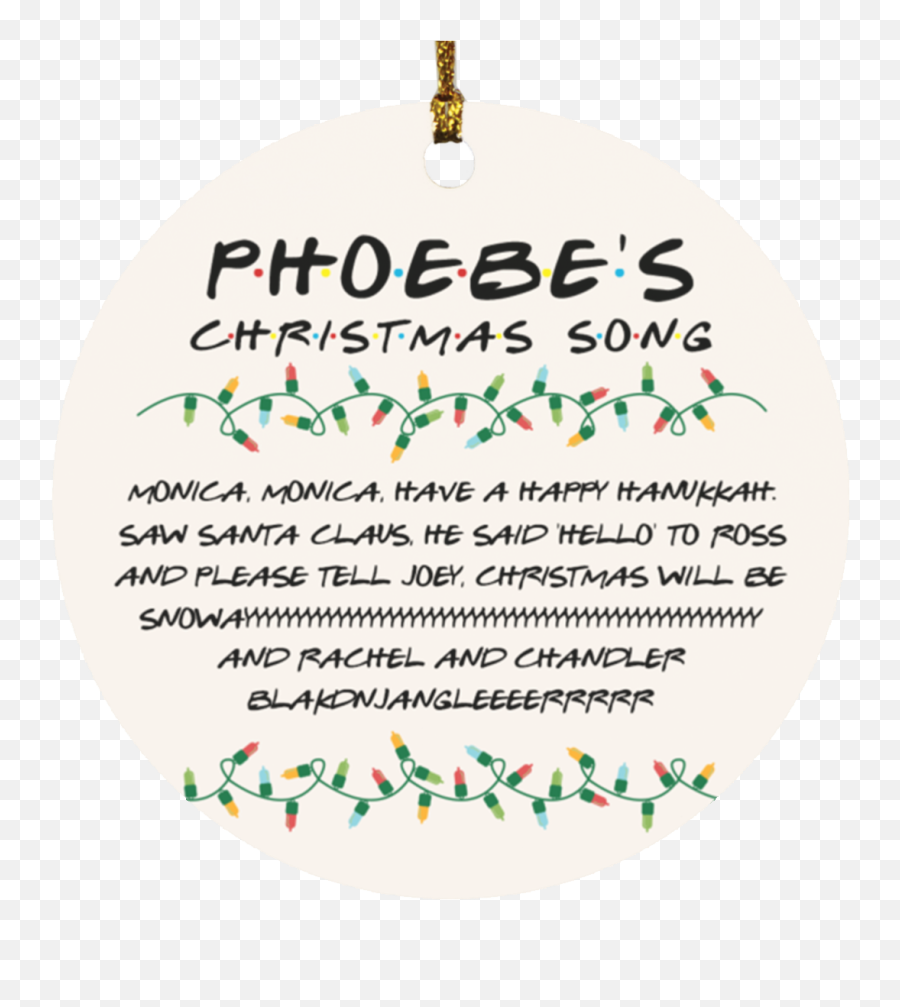 Phoebeu0027s Christmas Song Christmas Ornament - Monica Have A Happy Hanukkah Ornament Friends Tv Show Ornament Monica Monica Have A Happy Hunaka Hords Emoji,Friends Tv Show Logo