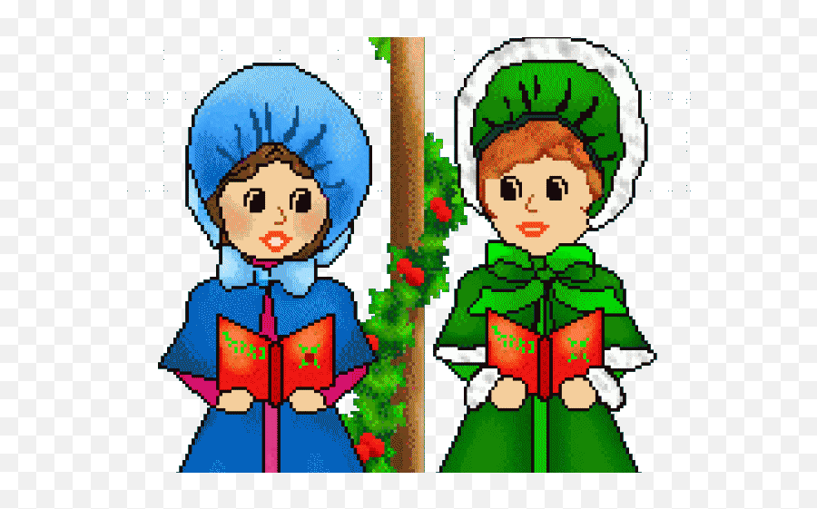 Caroling Girls Clipart - Png Download Full Size Clipart Fictional Character Emoji,Girls Clipart