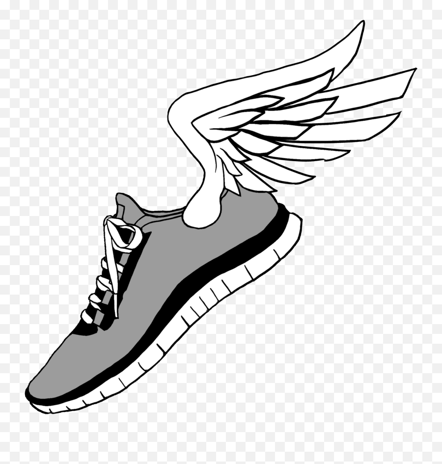 Running Shoes Clip Art - Running Shoes With Wings Png Running Shoe Clipart Png Emoji,Running Clipart