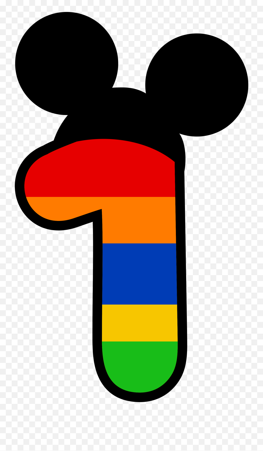 Clipart Numbers Mickey Mouse - Letras Y Numeros Animados Numeros De Colores 1 Emoji,Mickey Mouse Ears Clipart