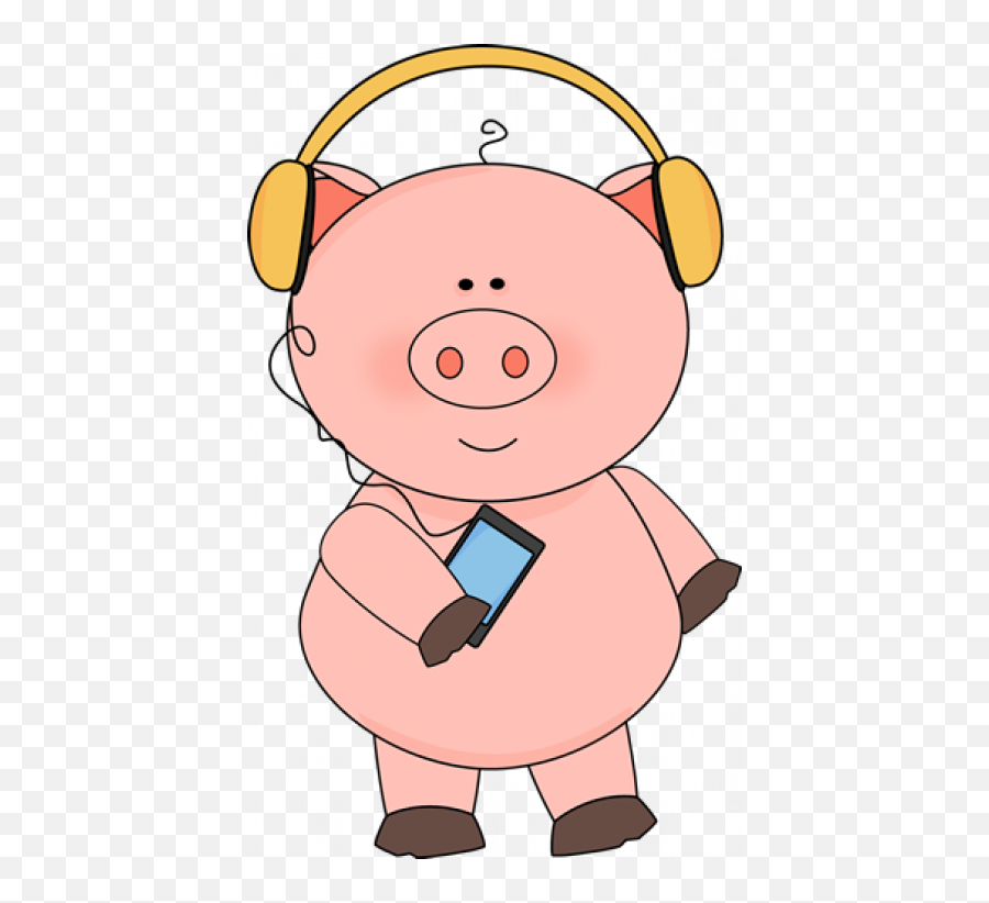 Library Of Animals Listening To Music Clipart Transparent - Cartoon Pig Listening To Music Emoji,Music Clipart