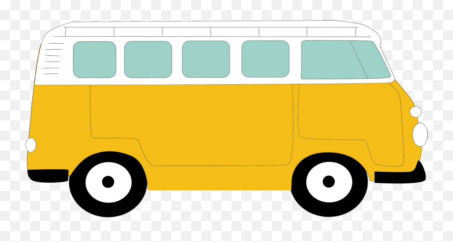 Yellow Volkswagen Camper Clipart - Hippie Van Clipart Orange Emoji,Camper Clipart