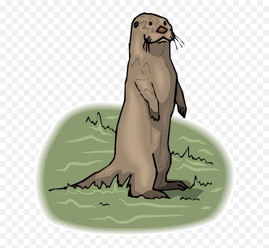 Otter Clipart Cartoon Otter Cartoon - Clip Art Otter Standing Emoji,Otter Clipart