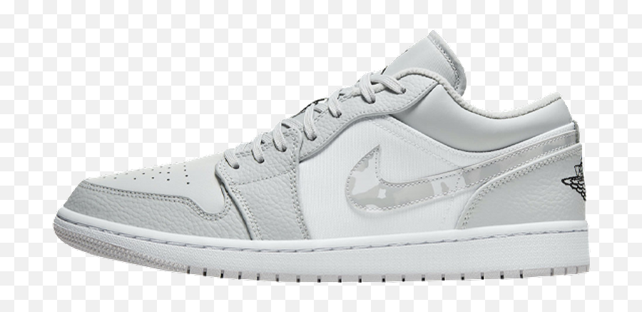 Jordan 1 Low White Grey Camo Swoosh - Jordan Low Camo Emoji,Nike Swoosh Png