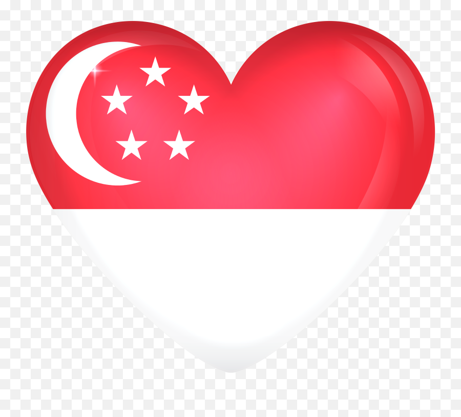 Download Singapore Flag Heart Png - Full Size Png Image Pngkit Emoji,Heart Png Images With Transparent Background