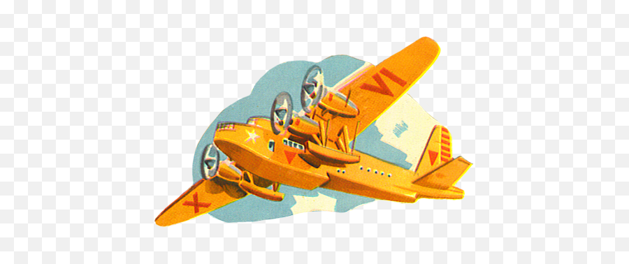 Orange Vintage Airplane Clipart - Clip Art Bay Vintage Retro Clipart Png Emoji,Airplane Clipart