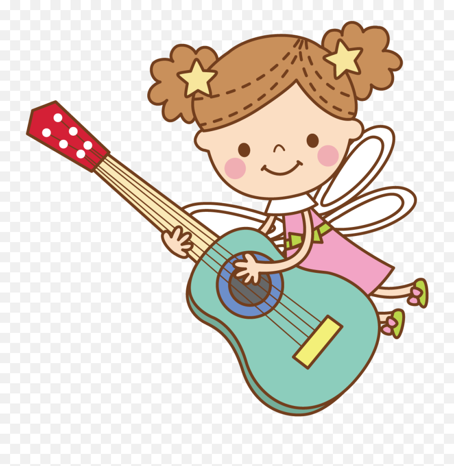 Guitar Cartoon Clip Art - Angel Guitar Clipart 1137x1134 Emoji,Acoustic Guitar Clipart