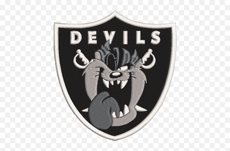 Oakland Devils Raiders Parody Embroidery Design 2 Sizes Emoji,Logo Parody
