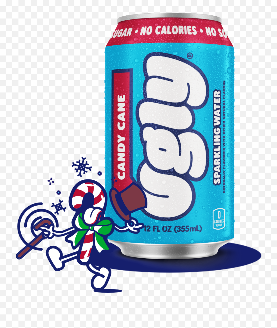 Candy Cane 12oz Ugly Sparkling Water - Limited Edition Emoji,Candycane Png