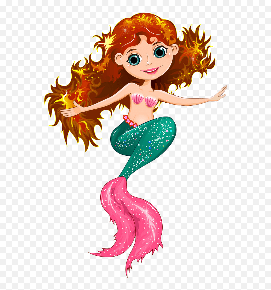 Little Beautiful Mermaid Clipart - Mermaid Emoji,Mermaid Clipart