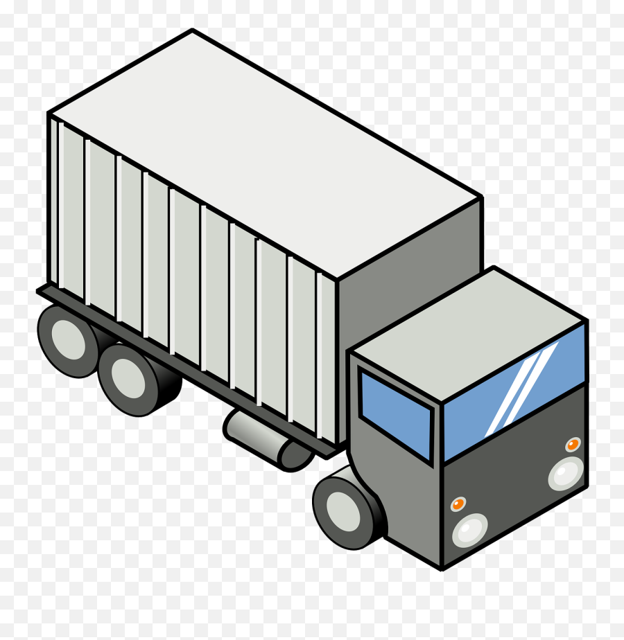 Semi Trailer Clipart - Truck Vector Iso Emoji,Semi Truck Clipart