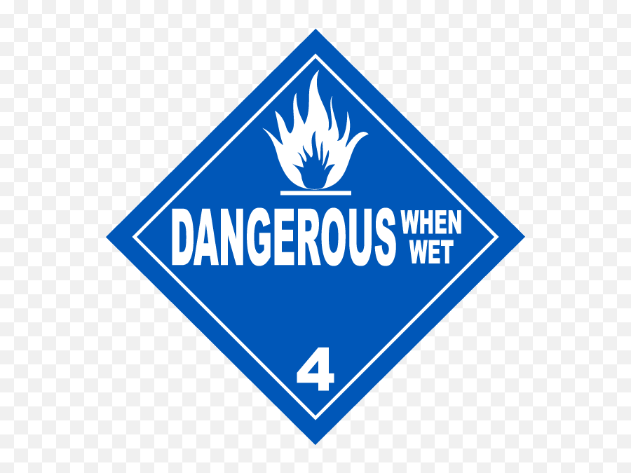 Dangerous When Wet Class 4 Placard - Class Diamond Emoji,Hazmat Logo