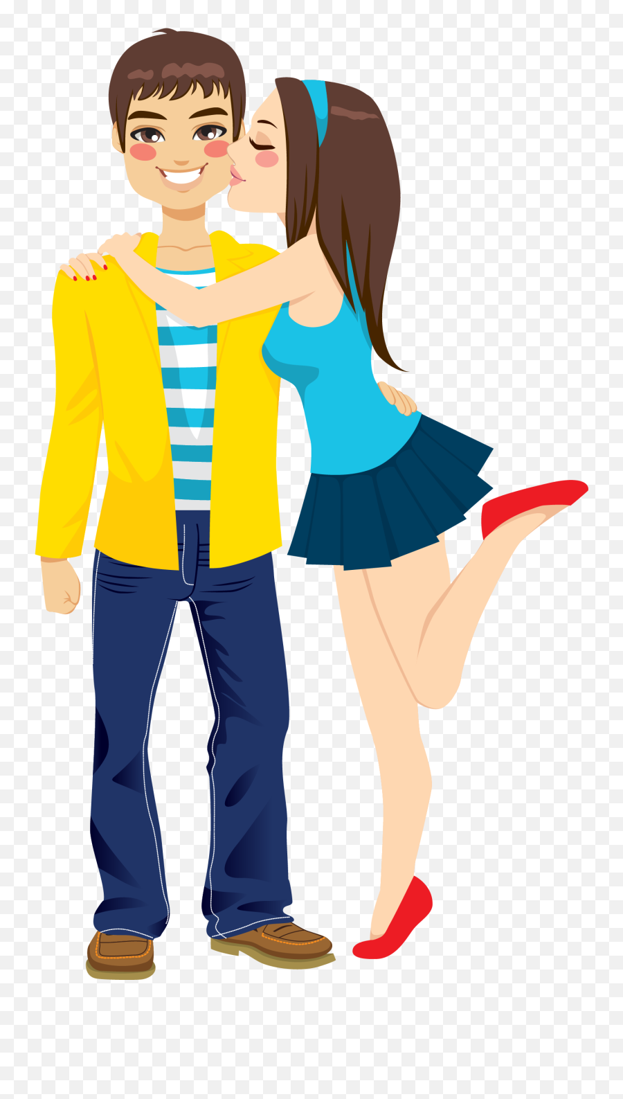 Girlfriend Boyfriend Kiss Romance Clip Art - Girlfriend Boyfriend Emoji,Hugging Clipart