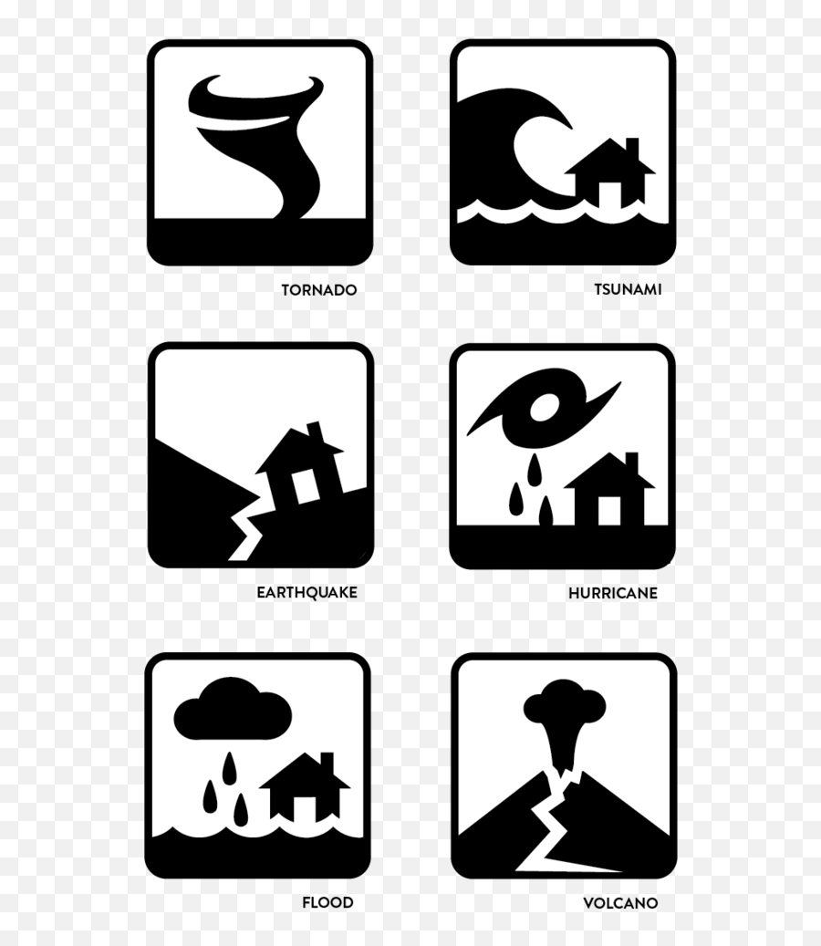 Naturaldisaster Poster Bw - Transparent Natural Disasters Clipart Emoji,Natural Disaster Clipart