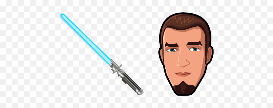 Star Wars Kanan Jarrus Lightsaber - Star Wars Leia Cursor Emoji,Lightsaber Png