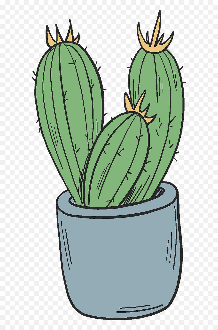 Cactus In A Pot Clipart Emoji,Cute Cactus Clipart