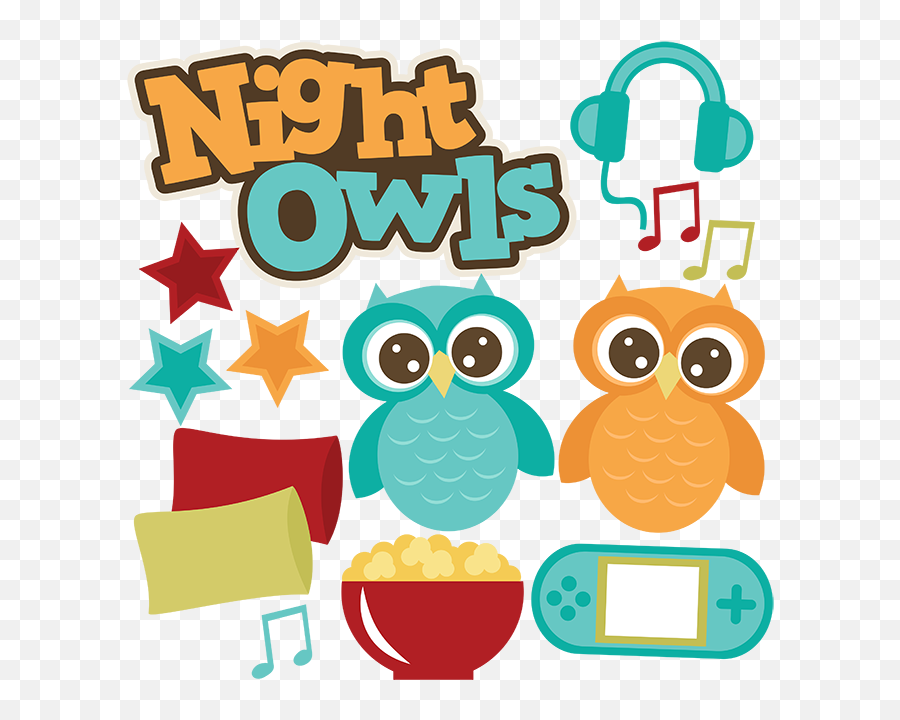 Night Owls Svg Files Sleepover Svg Files Popcorn Svg - Sleep Emoji,Popcorn Clipart Free