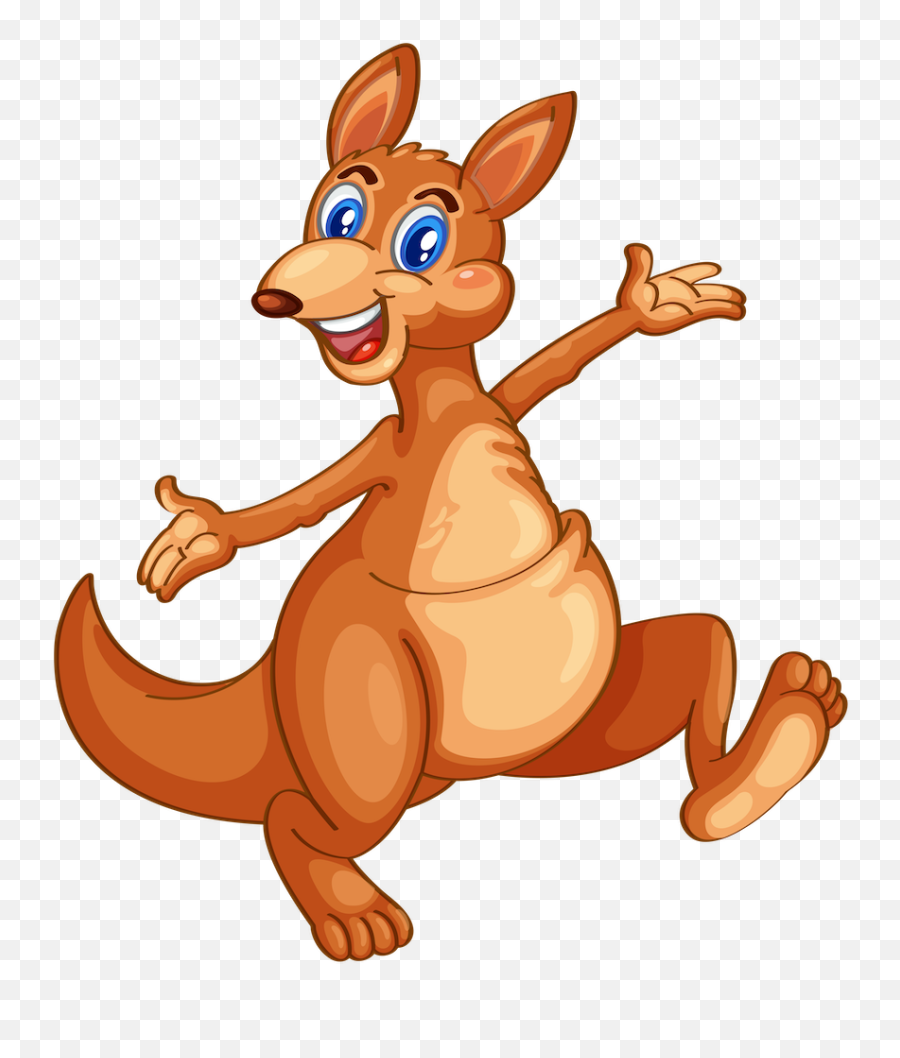 Funny Kangaroo Cartoon Animal Transparent Clipart - Free Emoji,Mammal Clipart