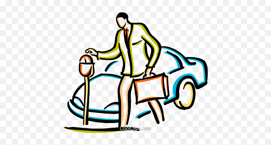 Man Putting Money Into A Parking Meter Royalty Free Vector Emoji,Parking Clipart