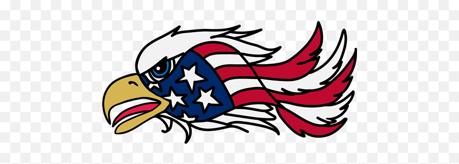 American Eagle Head Flag - Print Art Emoji,American Flag Eagle Png