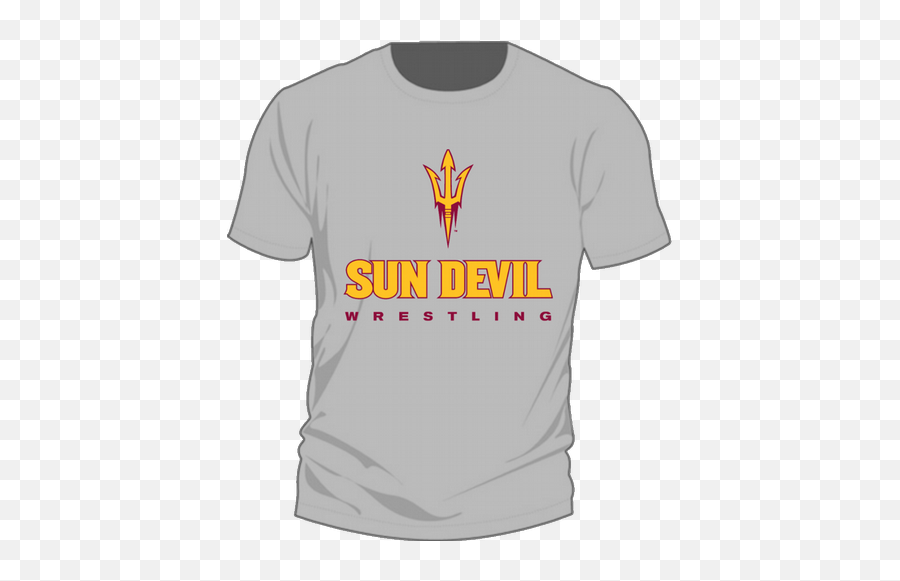 Sun Devil Wrestling T - Shirt Grey Emoji,Sun Devil Logo