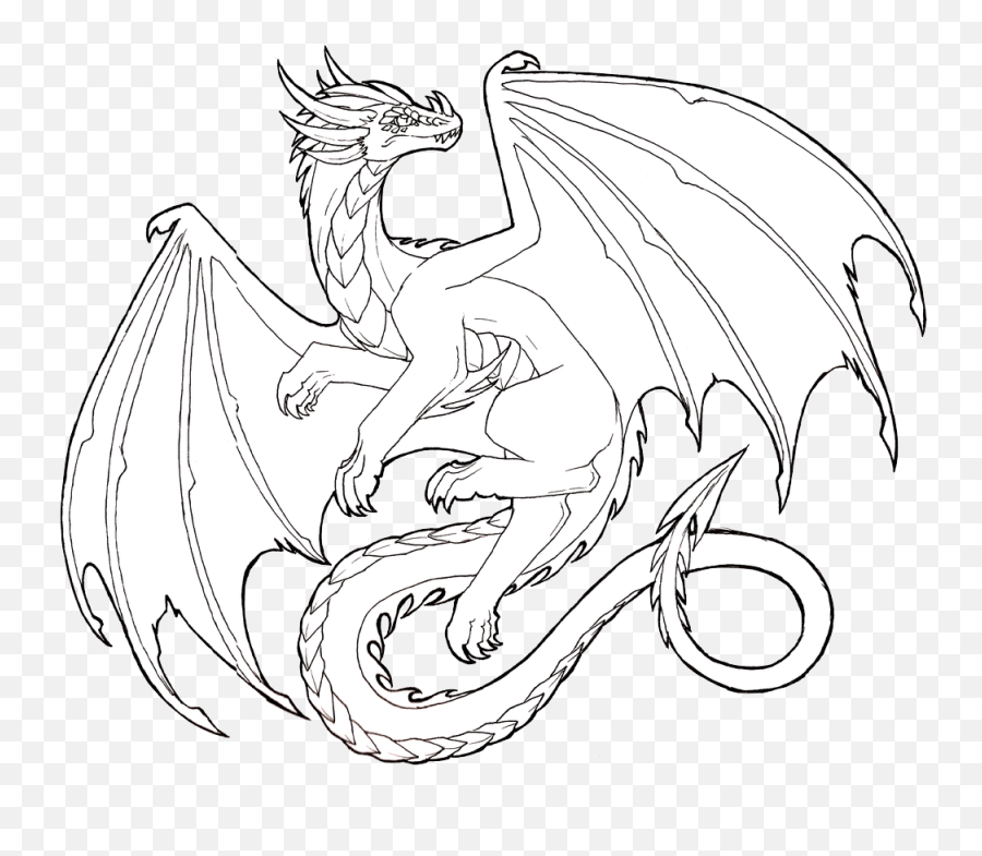 Dragon Clipart 4 - Draghi Disegno In Bianco E Nero Emoji,Dragon Clipart