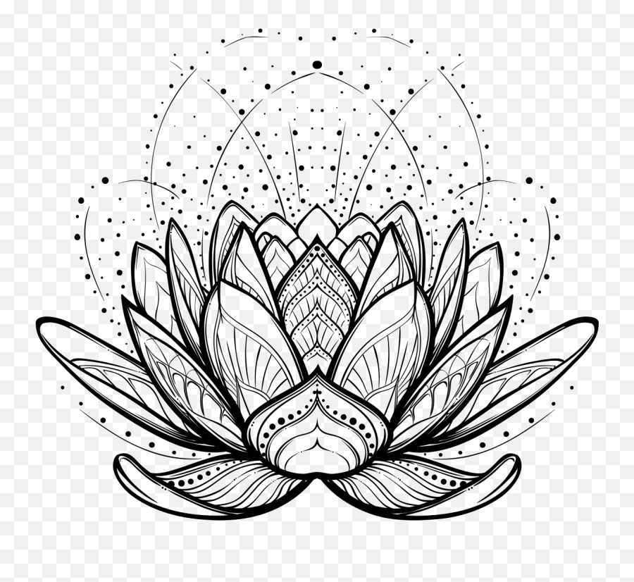 Download Hd Illustration Vector Design Graphics Drawing - Drawing Realistic Lotus Flower Emoji,Lotus Flower Clipart
