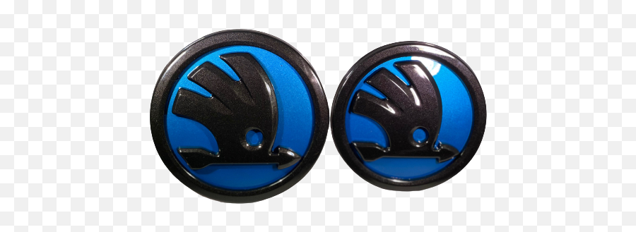 Skoda Emblem Black Blue - Red Skoda Emblem In Black Emoji,Skodan Logo