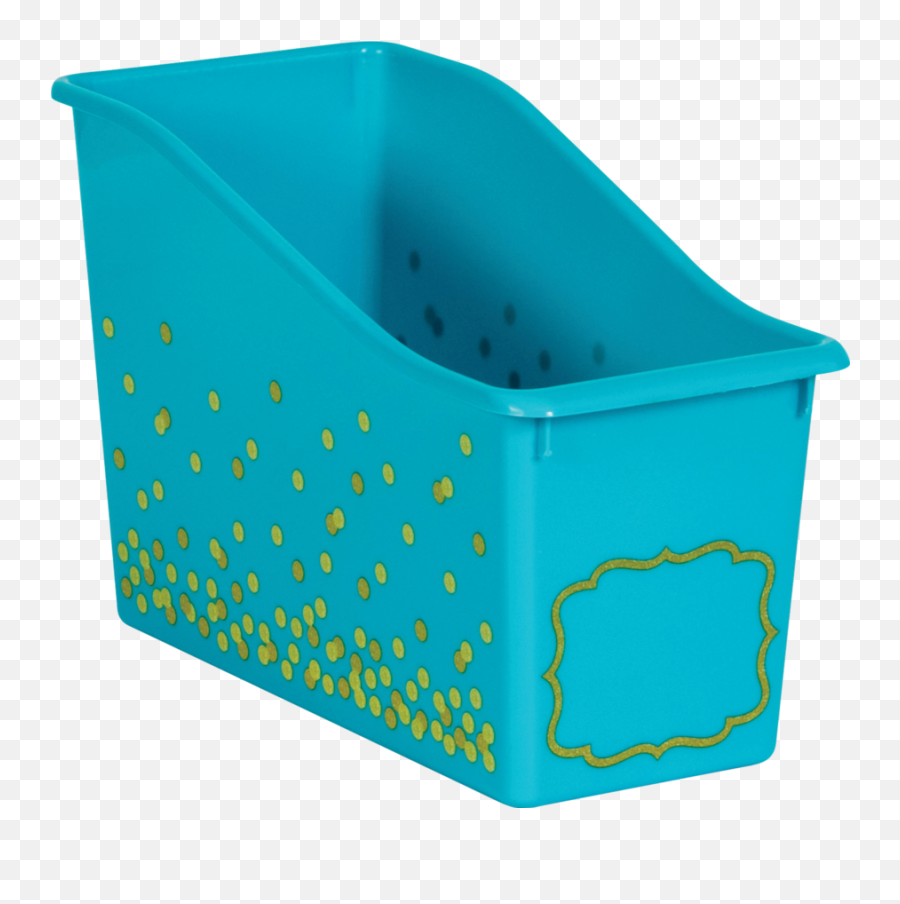 Teal Confetti Plastic Book Bins 6 - Pack Emoji,Laundry Basket Clipart
