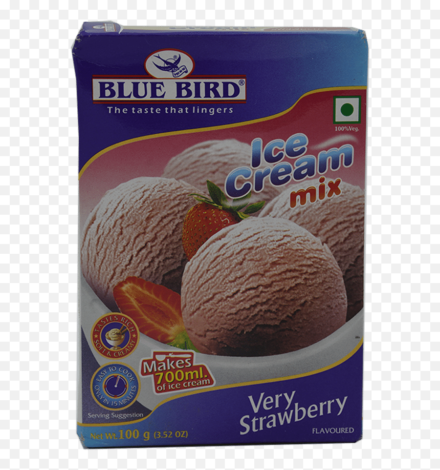 Blue Bird Ice Cream Mix - Very Strawberry 100 G Carton Emoji,Company With A Blue Bird Logo